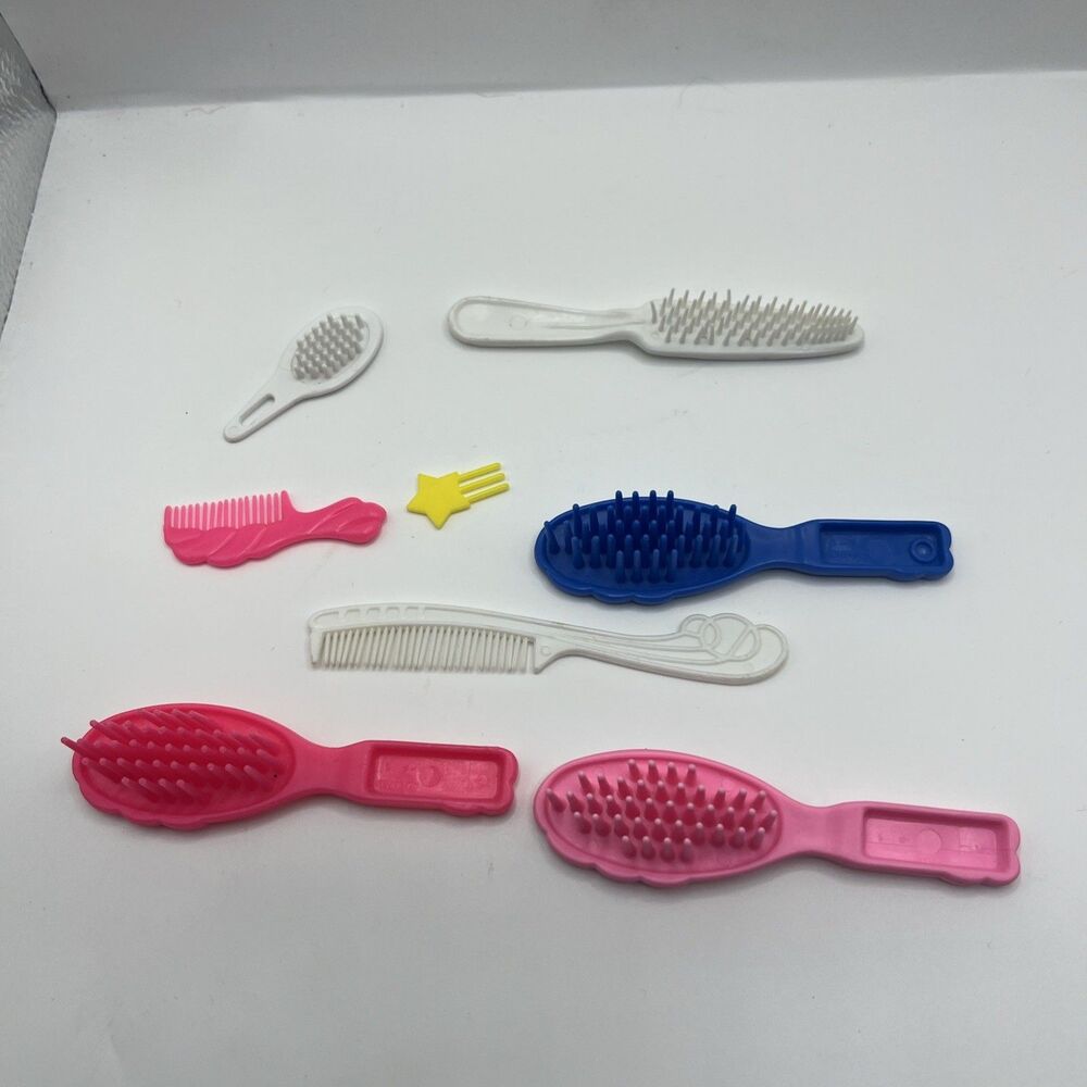 Vintage Barbie Hair Accessories Set With Curlers Brushes & Comb - Mix Colors(B1)